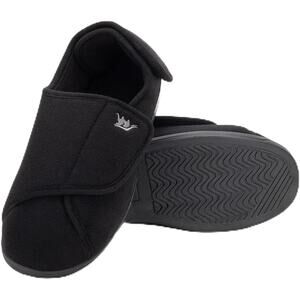 BRAND NEW ~ Women's Black Diabetic Non Slip Slippers Lymphedema House Shoes ~ 12